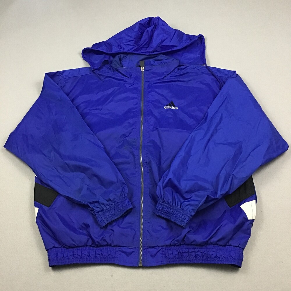 Vintage adidas Jacket Men Extra Large Blue Windbreaker Big Logo Embroidery 90s